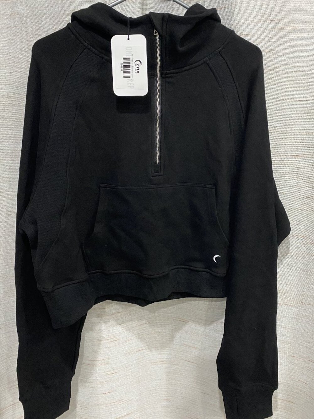 Zyia Active Cropped Hoodie Black XL Womens (230)